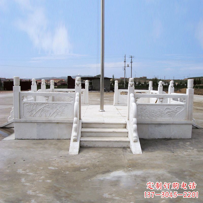 郑州园林广场升旗台汉白玉石雕国旗台