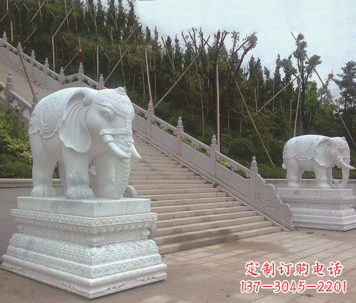 郑州园林汉白玉大象景观石雕