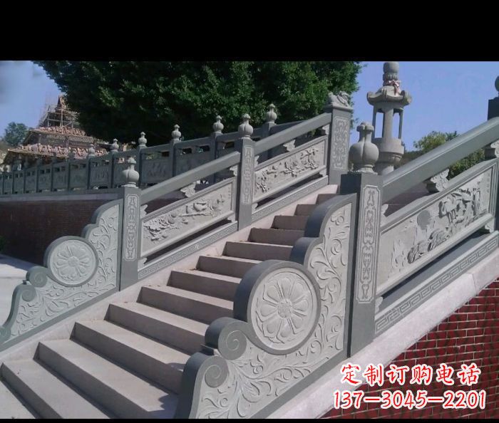 郑州园林景观大理石栏板雕塑 (4)
