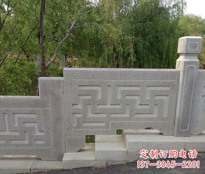 郑州园林景观大理石桥栏板石雕 (7)