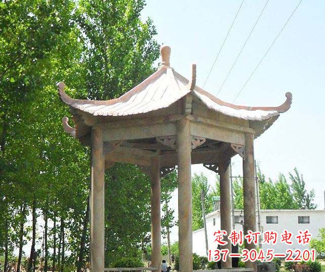 郑州园林景观单层石雕凉亭