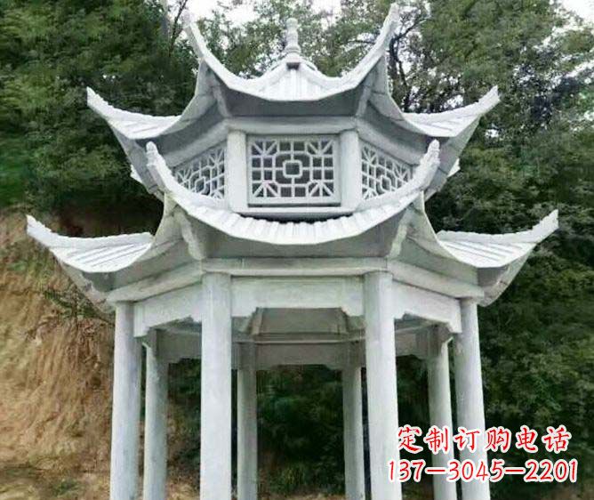 郑州园林景观多层凉亭石雕