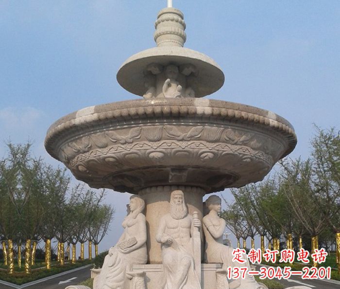 郑州园林景观西方人物喷泉石雕 (2)