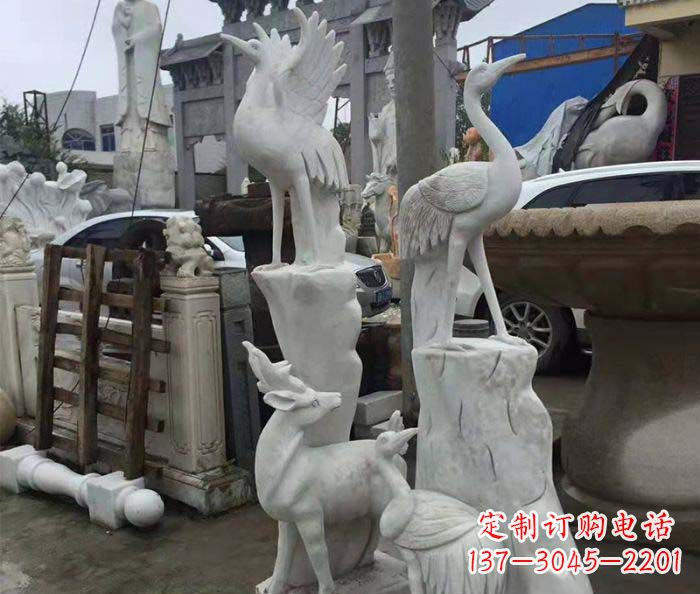 郑州园林景观仙鹤石雕
