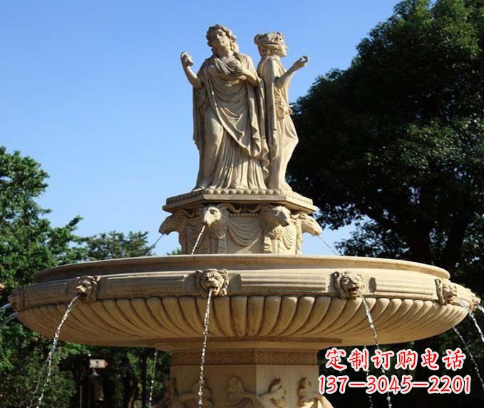 郑州园林景观西方人物喷泉石雕
