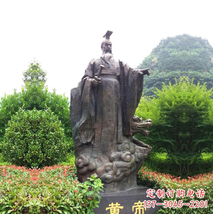郑州园林景区纯铜黄帝铸铜雕像