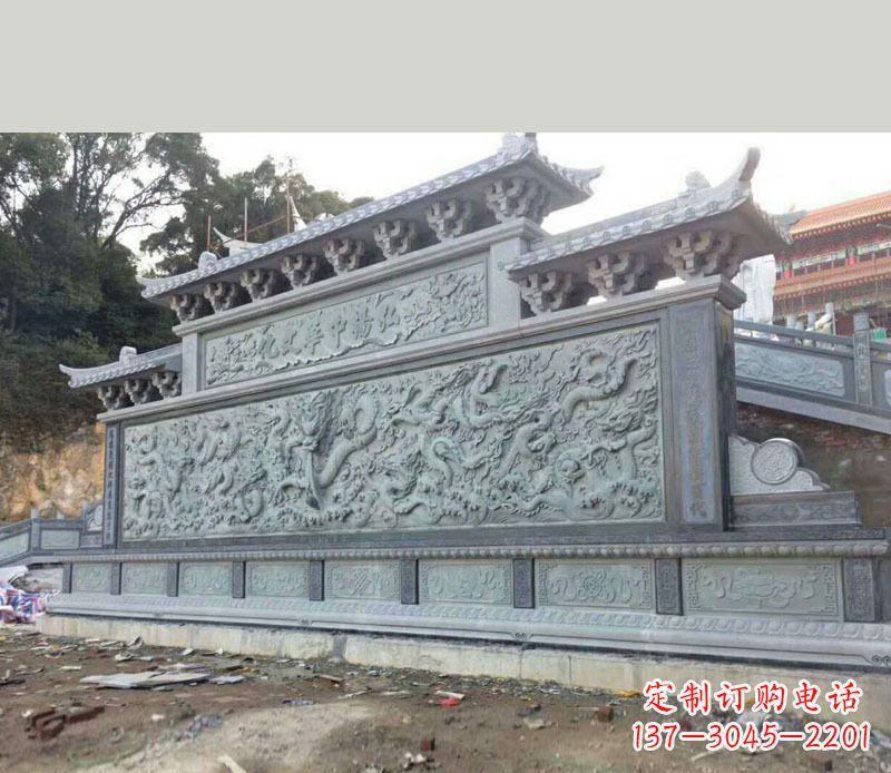 郑州园林九龙壁景观石雕 (2)