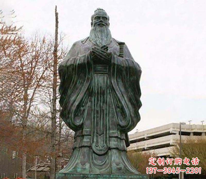 郑州园林老子人物铜雕