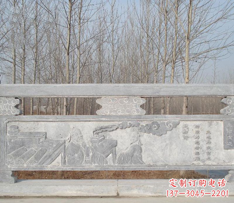 郑州园林石浮雕栏板景观石雕 (3)