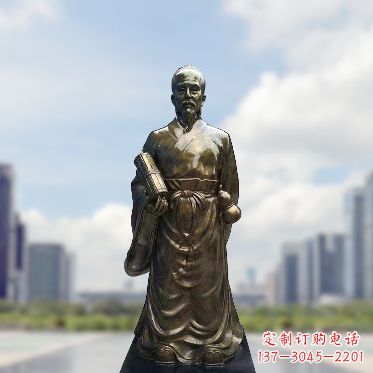 郑州张仲景仿铜玻璃钢雕塑