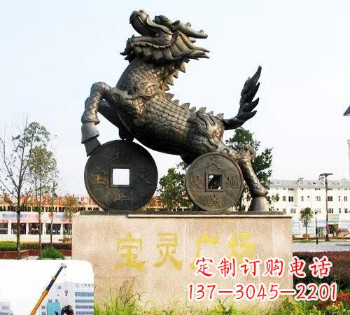 郑州招财麒麟铜雕