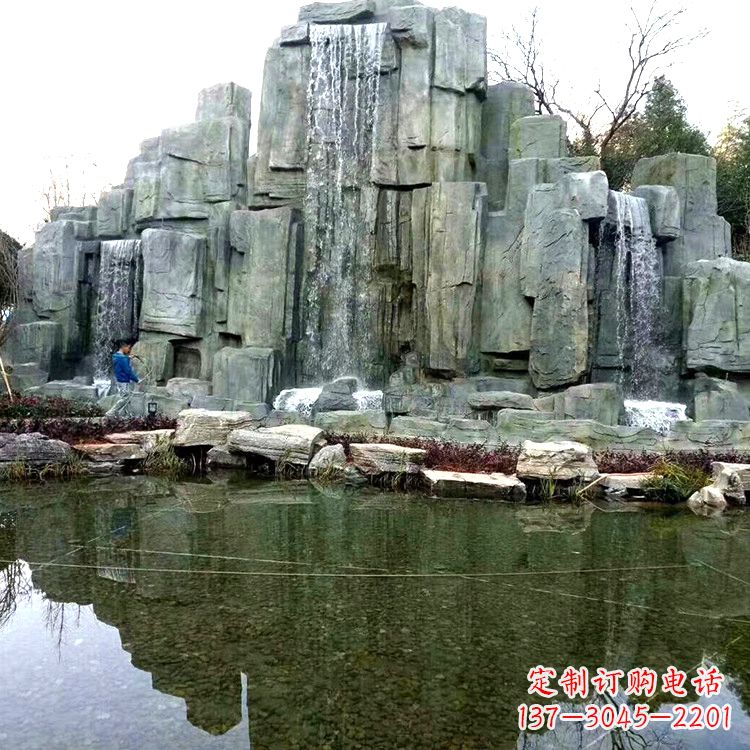 郑州中式园林流水假山雕塑