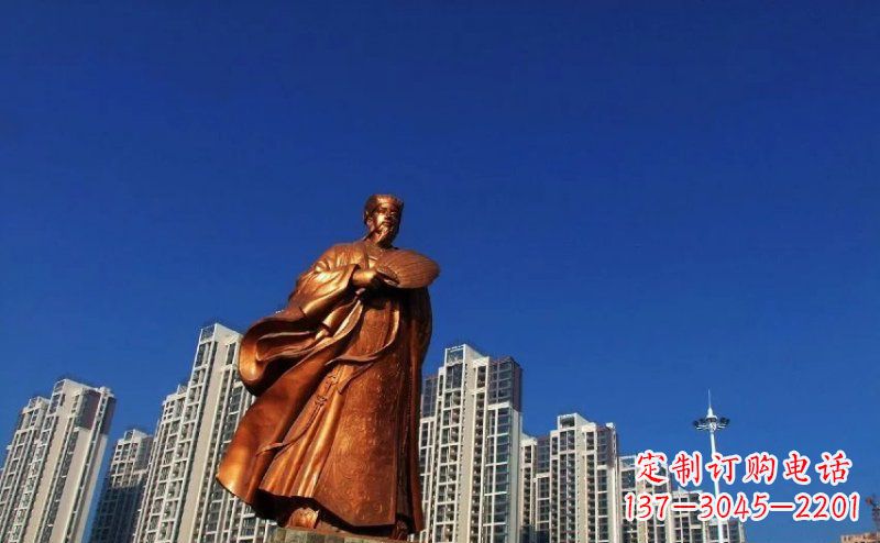 郑州诸葛亮古代名人铜雕 (2)