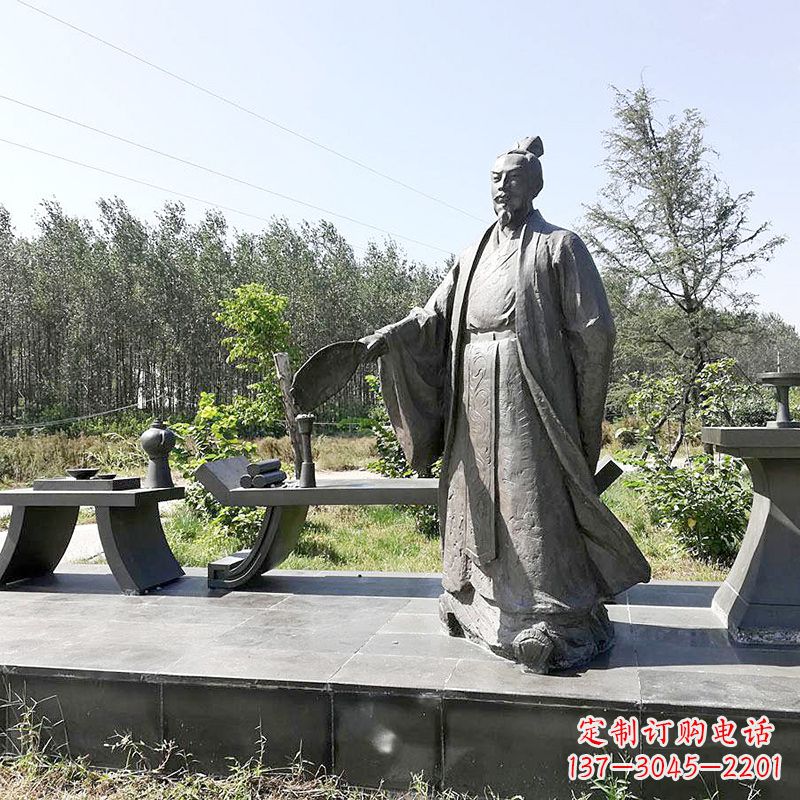 郑州诸葛亮公园景观小品雕塑-三国之蜀国丞相孔明雕像