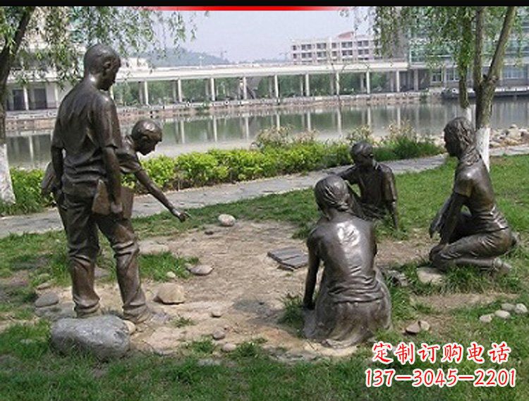 郑州铸铜老师和学生雕塑