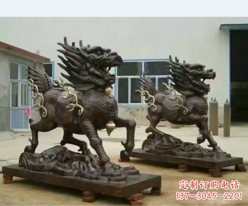 郑州铸铜企业麒麟雕塑