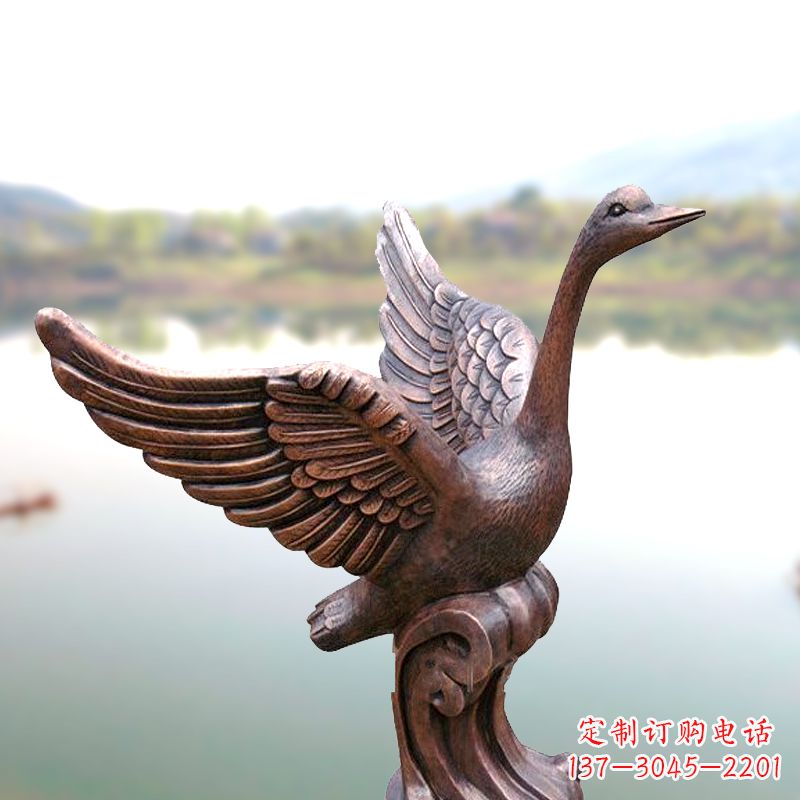 郑州铸铜天鹅景观摆件