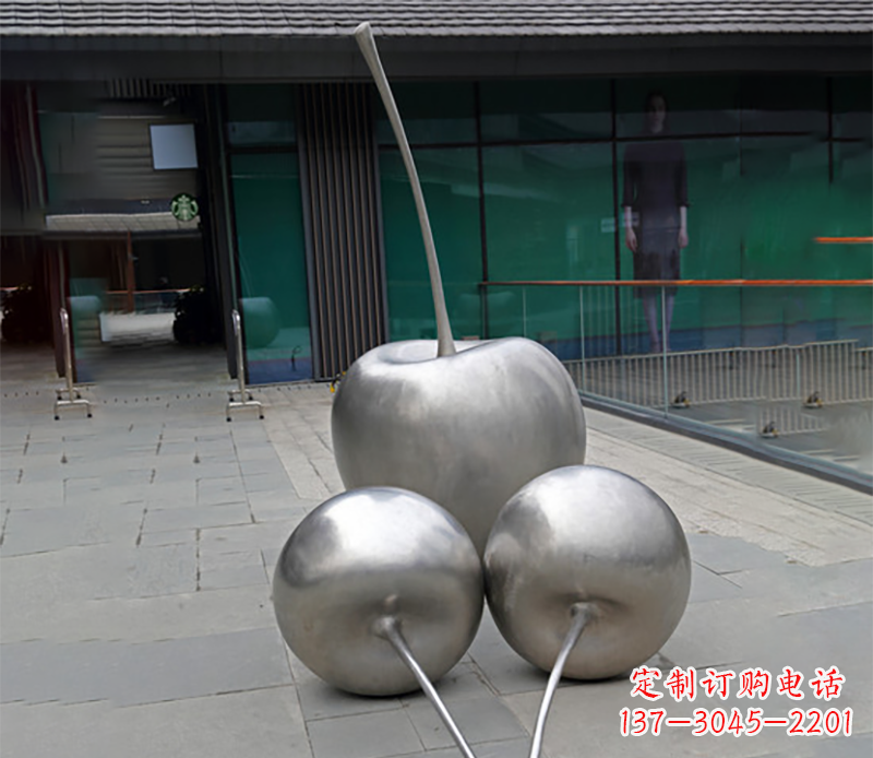 郑州实心不锈钢苹果雕塑